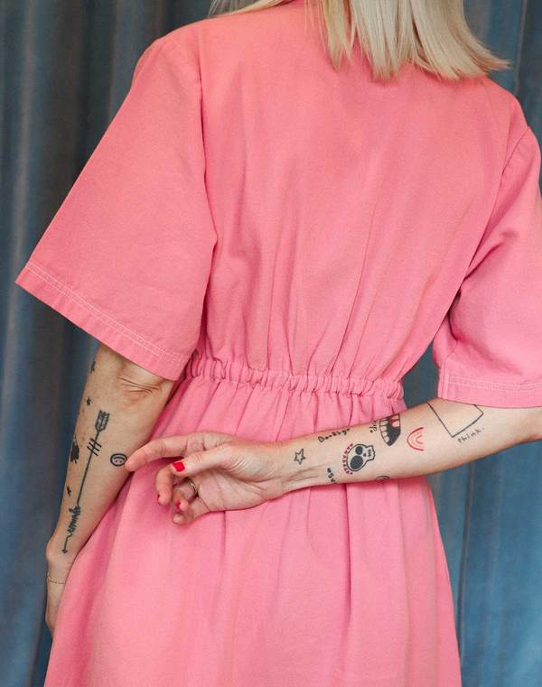 zebra dress pink Fia Midi Dress in Pink Zebra | OMNES | Ethical & Affordable Clothing