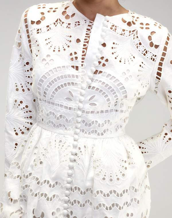 sachin and babi light blue dress off white straw embroidered short dress e6210a2527  Agua de Coco