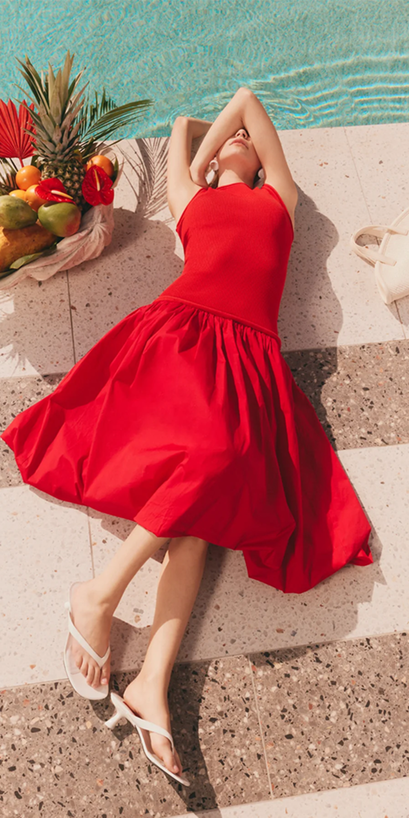 Simon Miller Yanez Poplin Combo Dress - Cherry Red | Garmentory