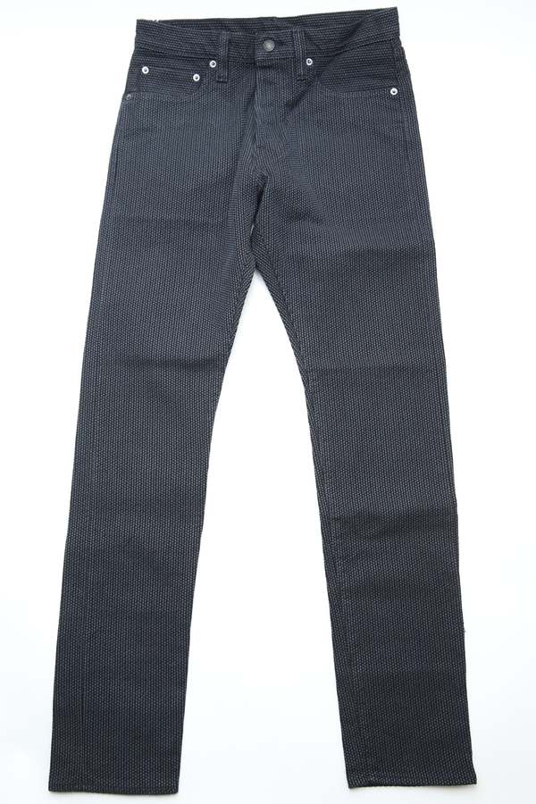 Pure Blue Japan Men's Woven Sashiko Pants - Gray x Black