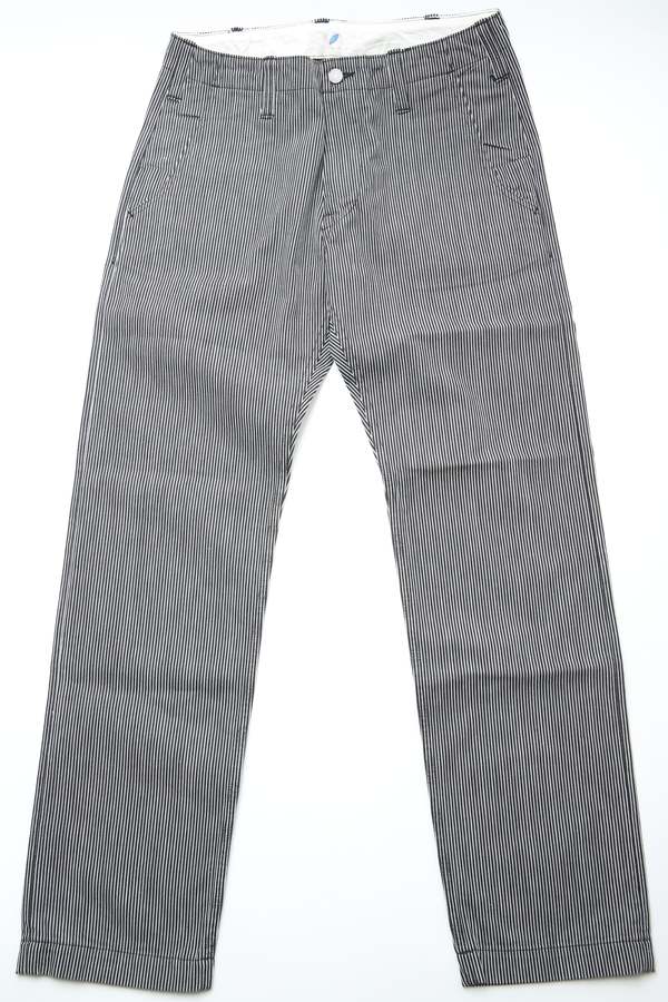 Pure Blue Japan Woven Hickory Stripe Utility Pants - Black