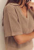 amente Collar Textured Sweater Top - Mocha - Thumbnail 8
