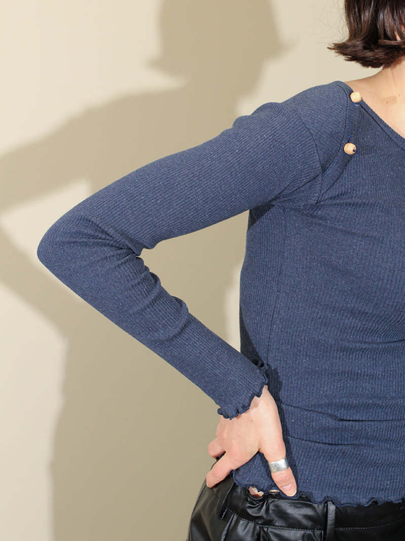Baserange Disc Long Sleeve Top - Ampera Blue