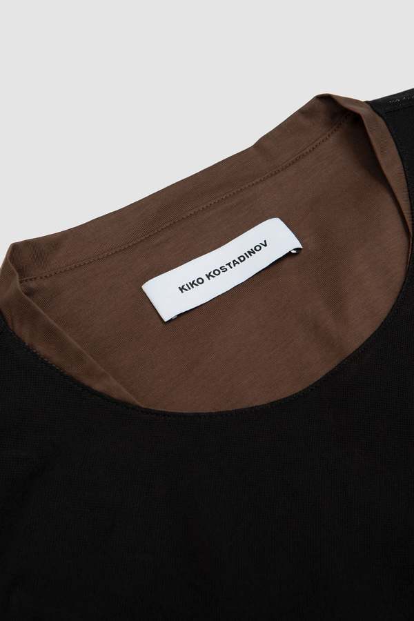 Kiko Kostadinov Inex Mesh Top - Brown/Black | Garmentory
