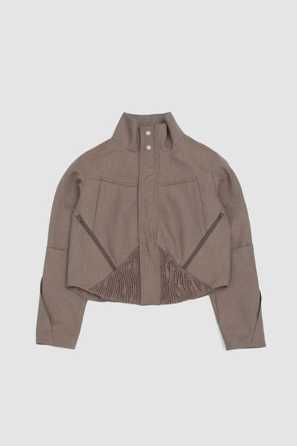 Kiko Kostadinov Zafar Cropped Jacket - Brown Oak | Garmentory