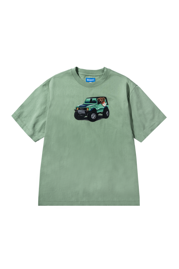 MARKET 4x4 Bear T-Shirt - Basil/White