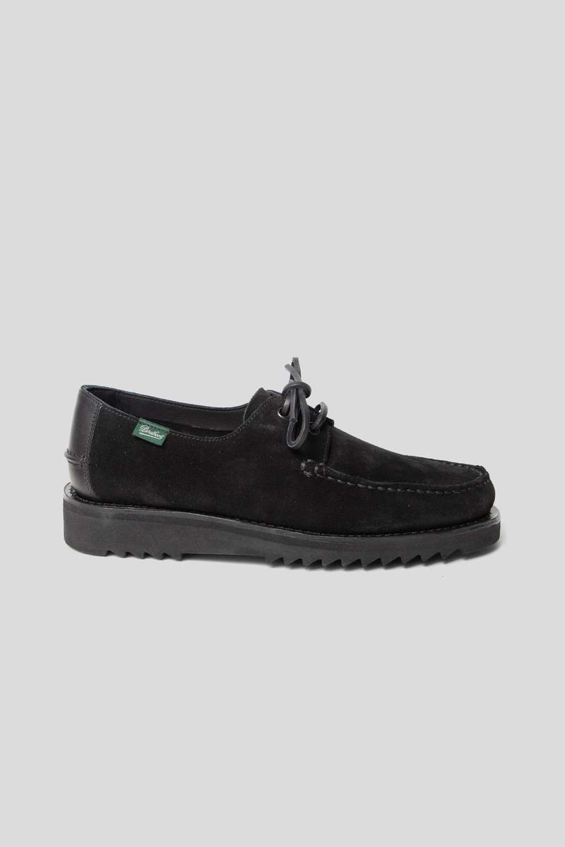 Kaptain Sunshine x Paraboot Domingue Suede Moccasin - Black