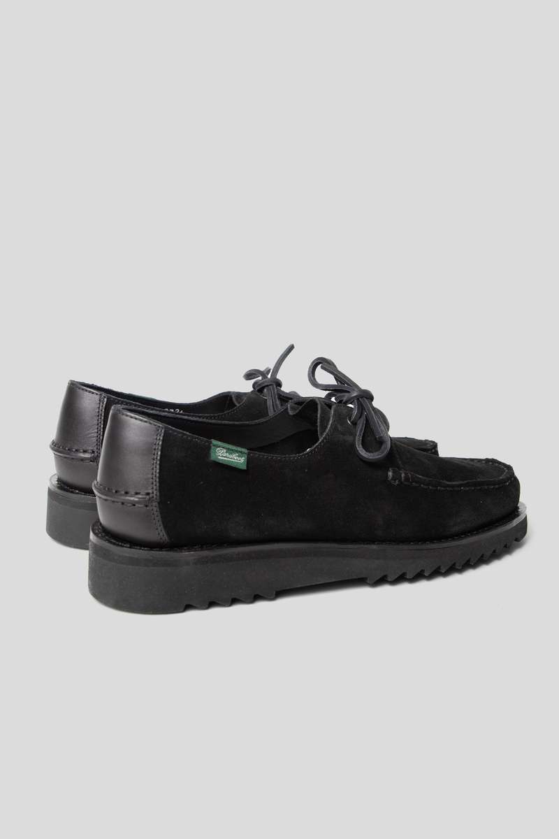 Kaptain Sunshine x Paraboot Domingue Suede Moccasin - Black