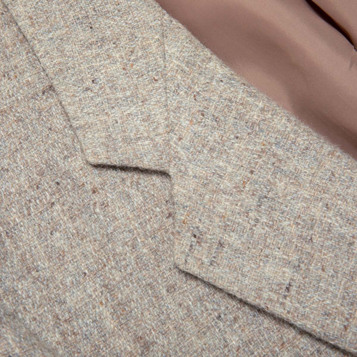 Lubiani Lambswool Basket Weave Blazer - Beige - Image 6 of 10