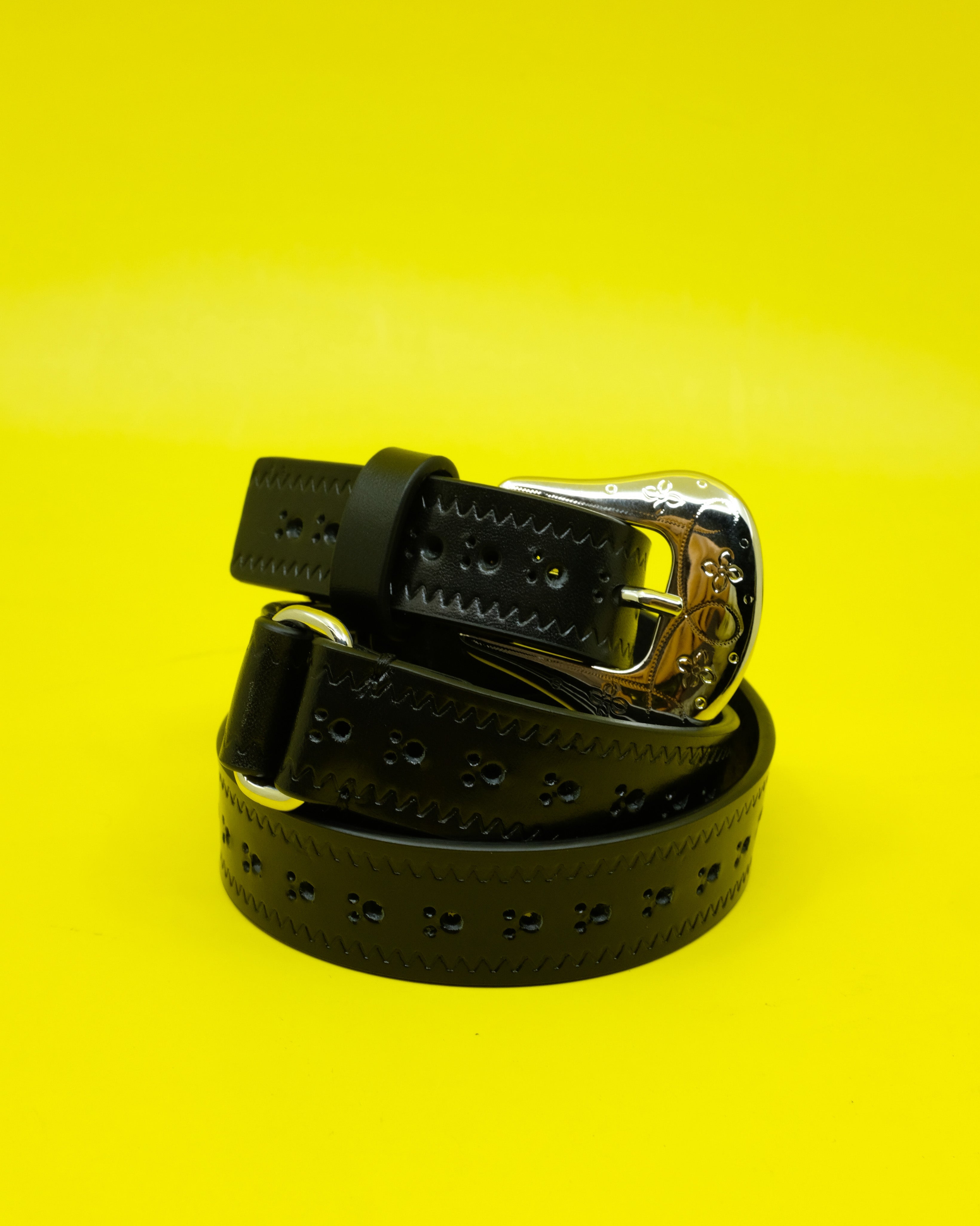 Namacheko Black Leather Brogue Belt | Garmentory