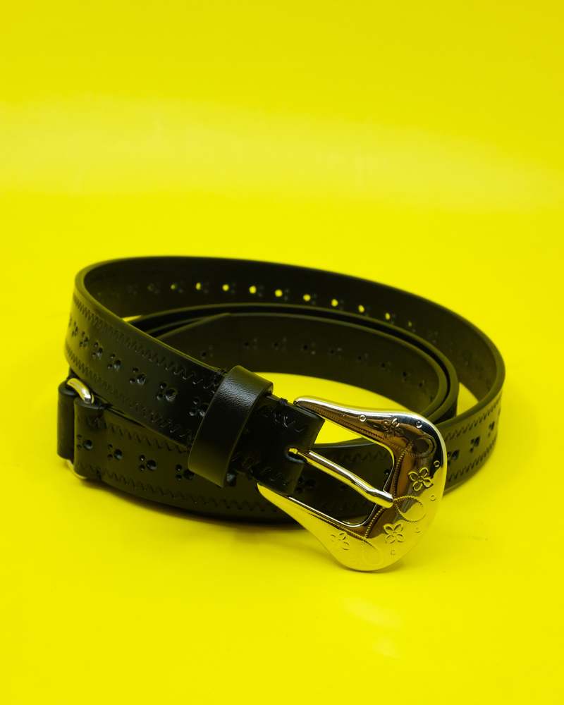 Namacheko Black Leather Brogue Belt | Garmentory