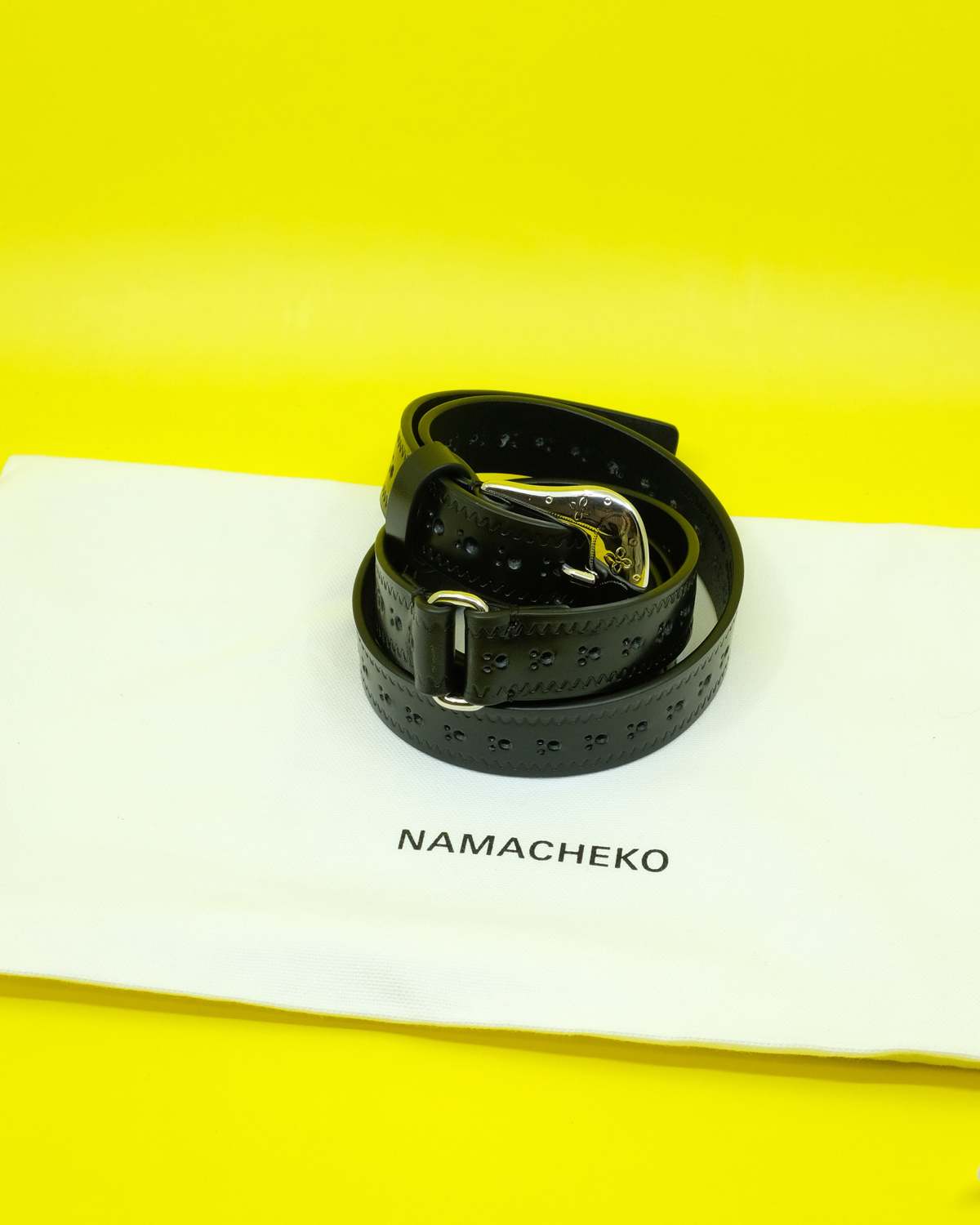 Namacheko Black Leather Brogue Belt | Garmentory