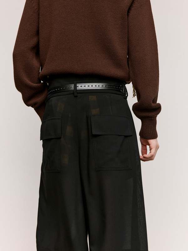 Namacheko Black Wool Double Waistband Shorts | Garmentory