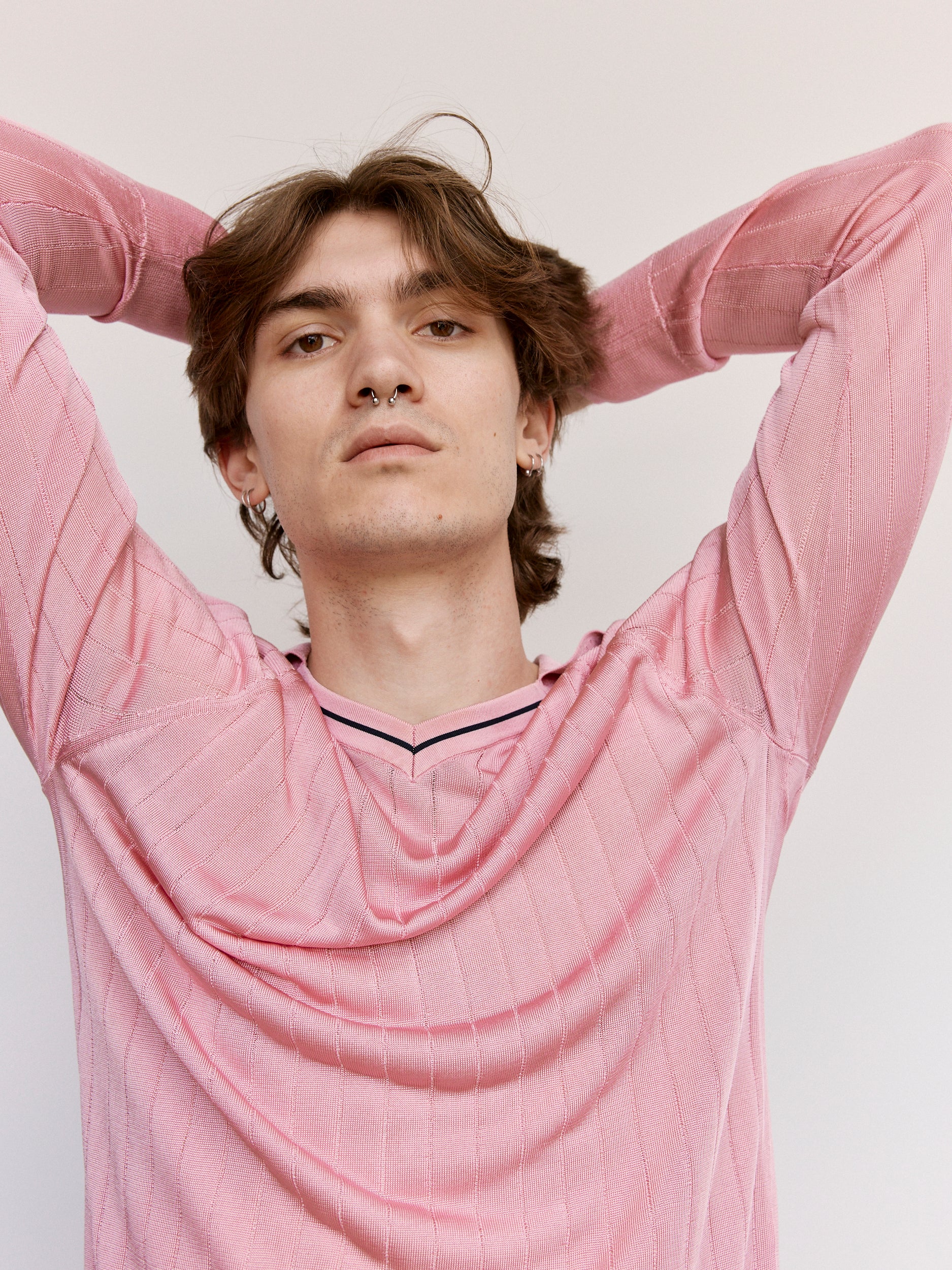 【送料&関税込】Wales Bonner roots Polo Shirt Sweater Wales Bonner - Roots Polo Shirt in Navy and Pink – Stoy