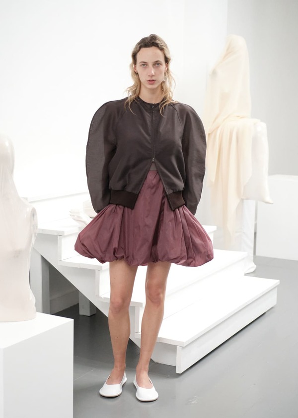 AMOMENTO Nylon Volume Mini Dress - Purple | Garmentory