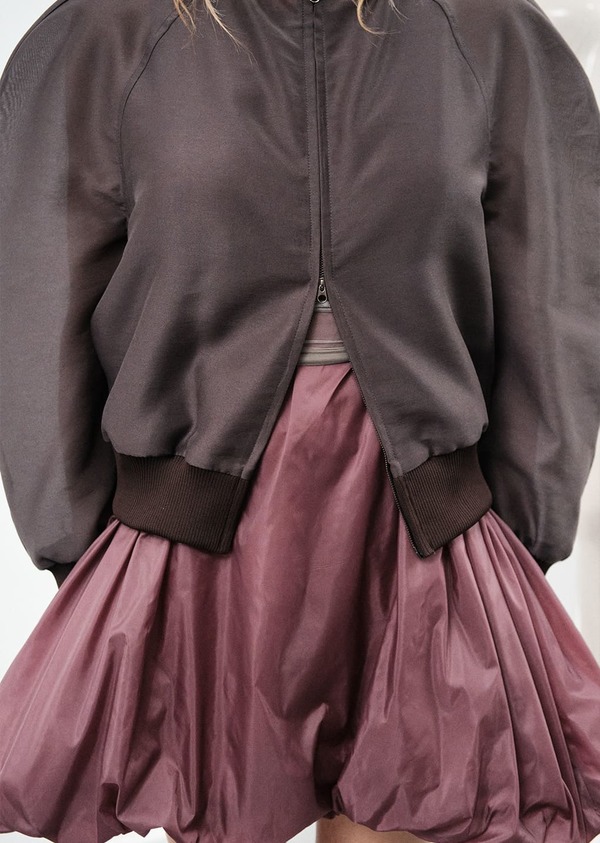 AMOMENTO Nylon Volume Mini Dress - Purple | Garmentory