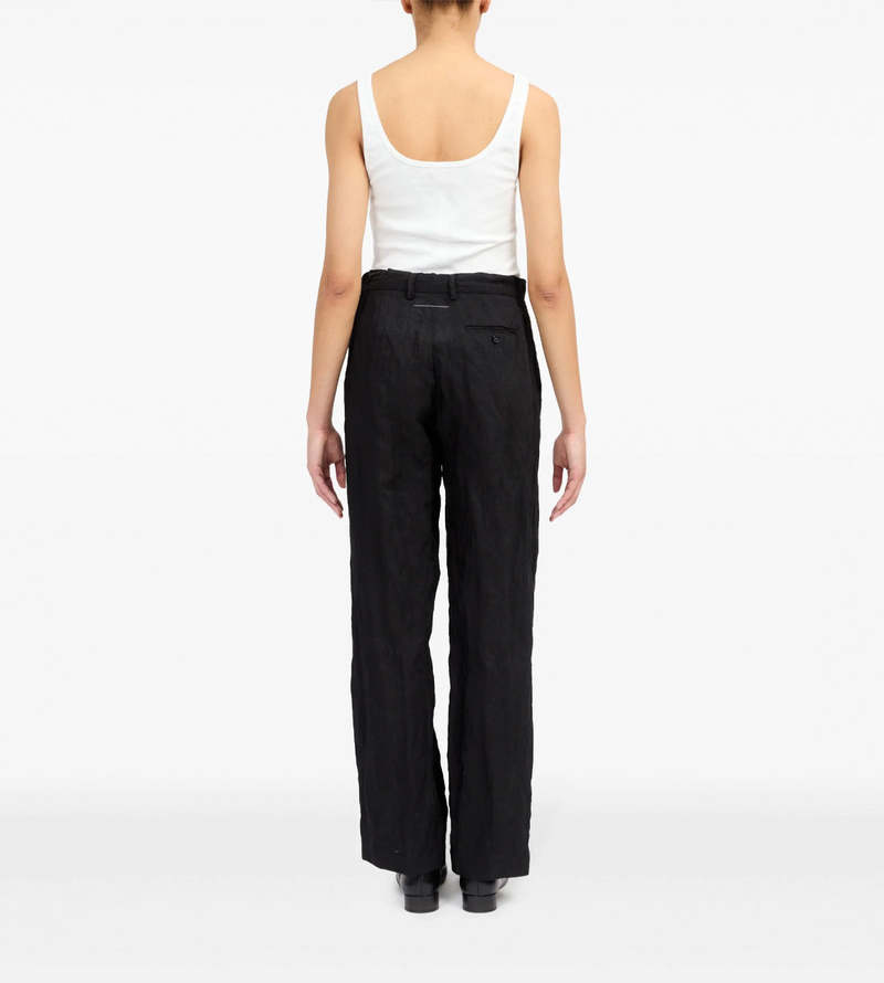 MM6 Maison Margiela Crinkle Tailored Pants - Black