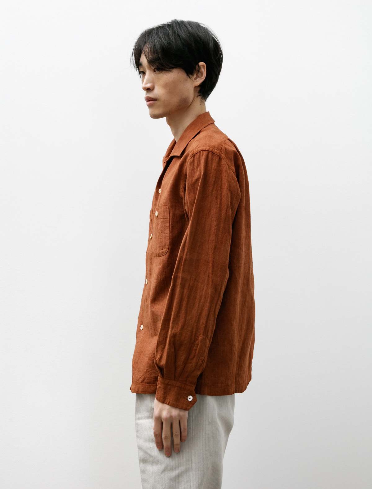 Taiga Takahashi Mens Lot 102 Sir Guy Shirt - Brown | Garmentory