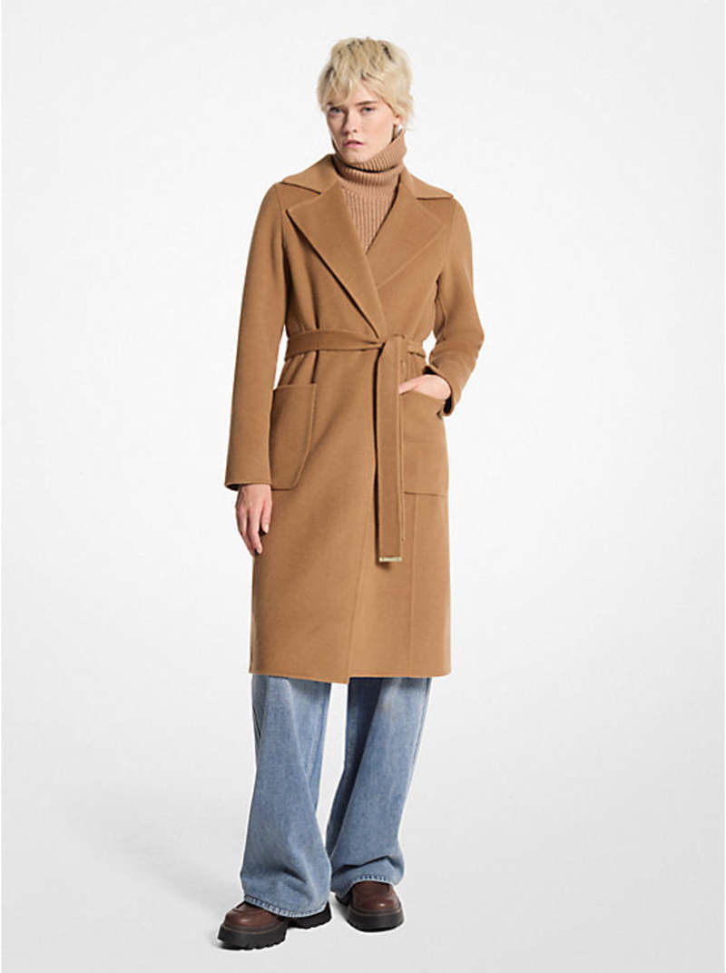 か*め様 MICHAEL MICHAEL KORS ウールロングコート 美品 Michael Michael Kors Belted Wool Coat - Dark Camel | Garmentory