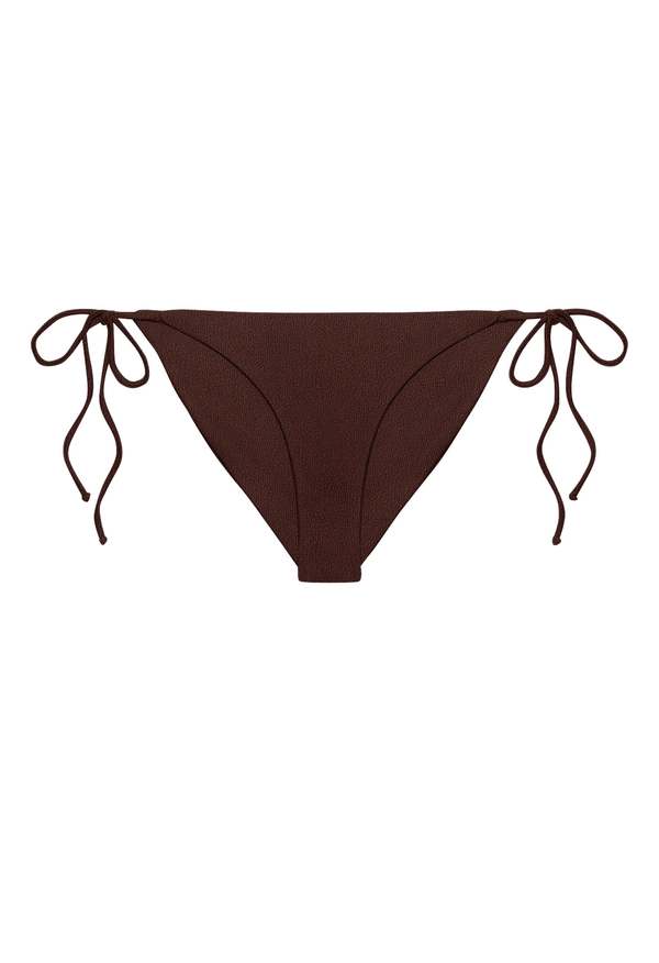 Jade Swim Ties Bottom - Espresso Terry