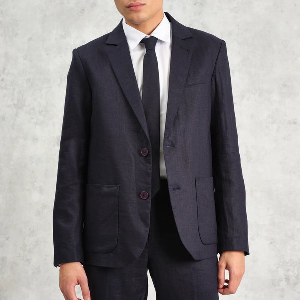 Wax London Fintry Linen Blazer - Midnight Navy Wax London Fintry Linen Blazer - Midnight Navy