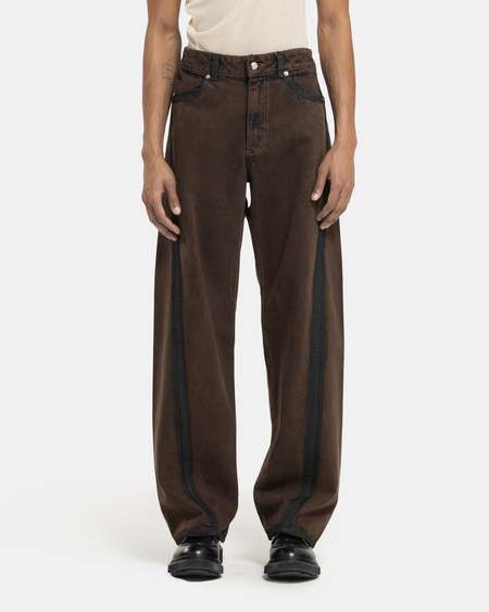 Eckhaus Latta Wide Leg Jeans - Orange/Brown | Garmentory