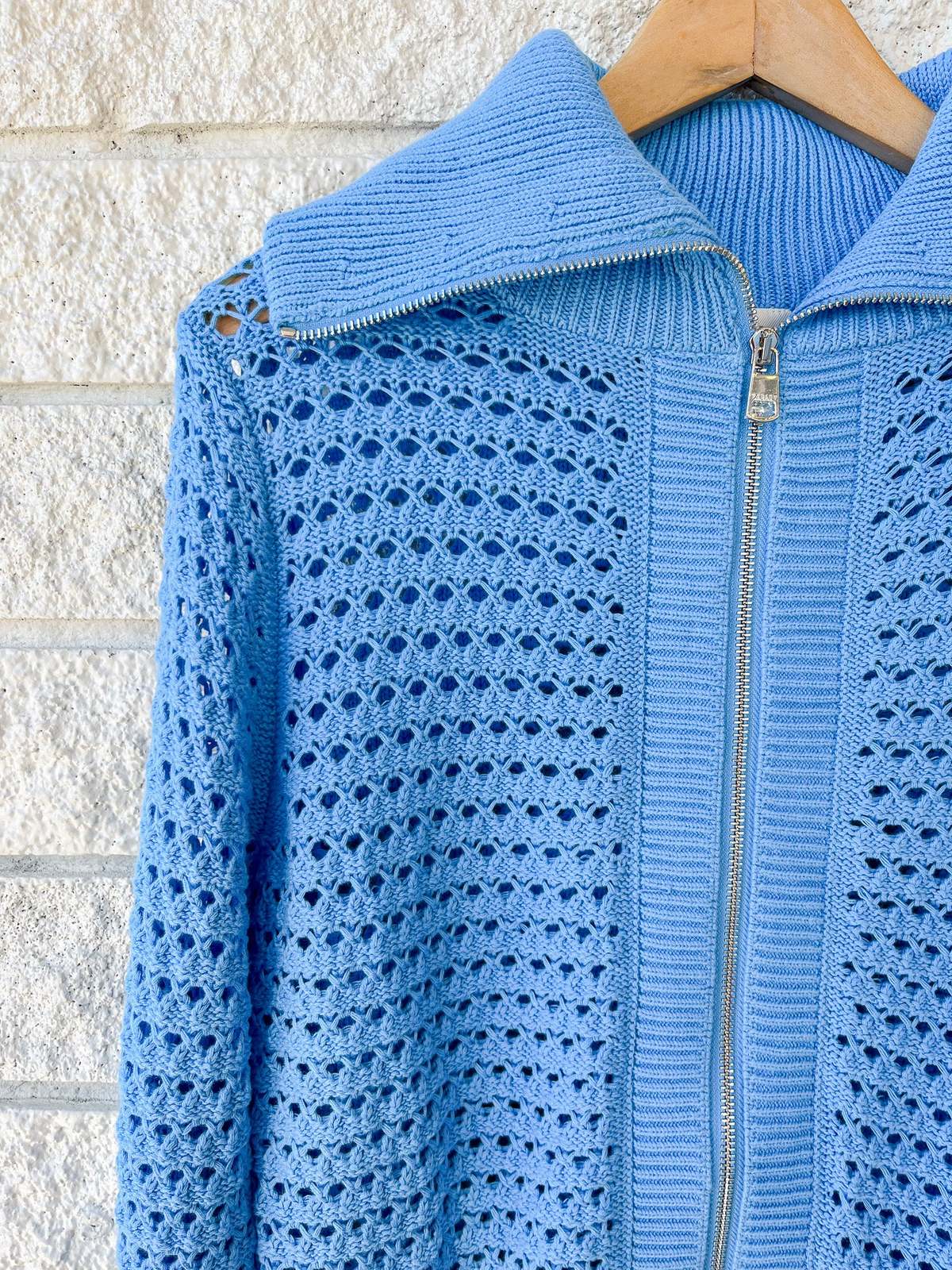 Varley Eloise Full Zip Knit - Azure Blue | Garmentory