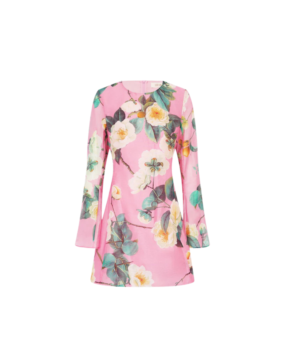 Leo Lin Suzanne Bell Sleeve Mini Dress - Camelia Print | Garmentory