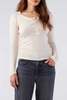 AMO Denim Sweets Long Sleeve Henley - Bone - Thumbnail 1