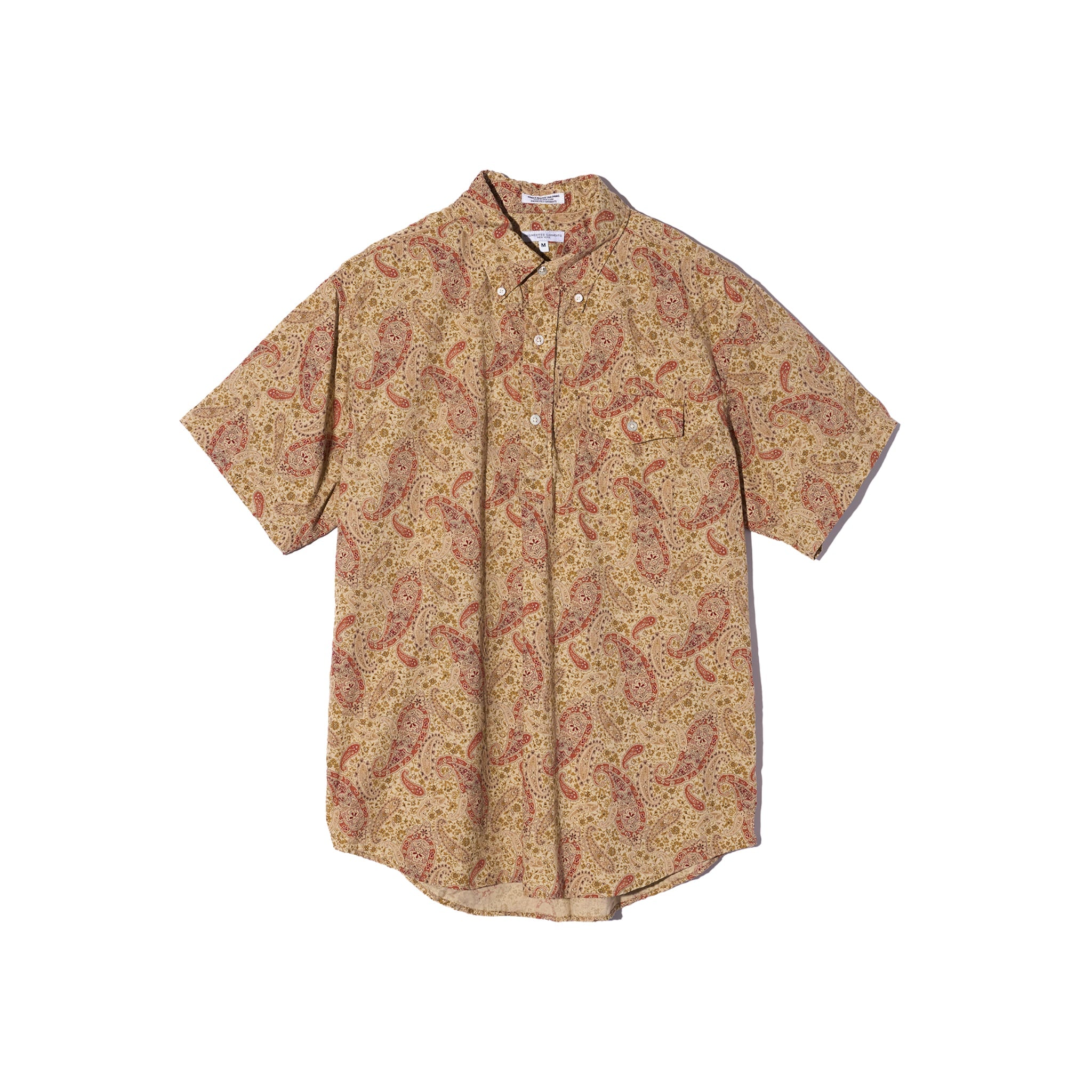 Engineered Garments Popover BD Shirt - Khaki Cotton Paisley Print