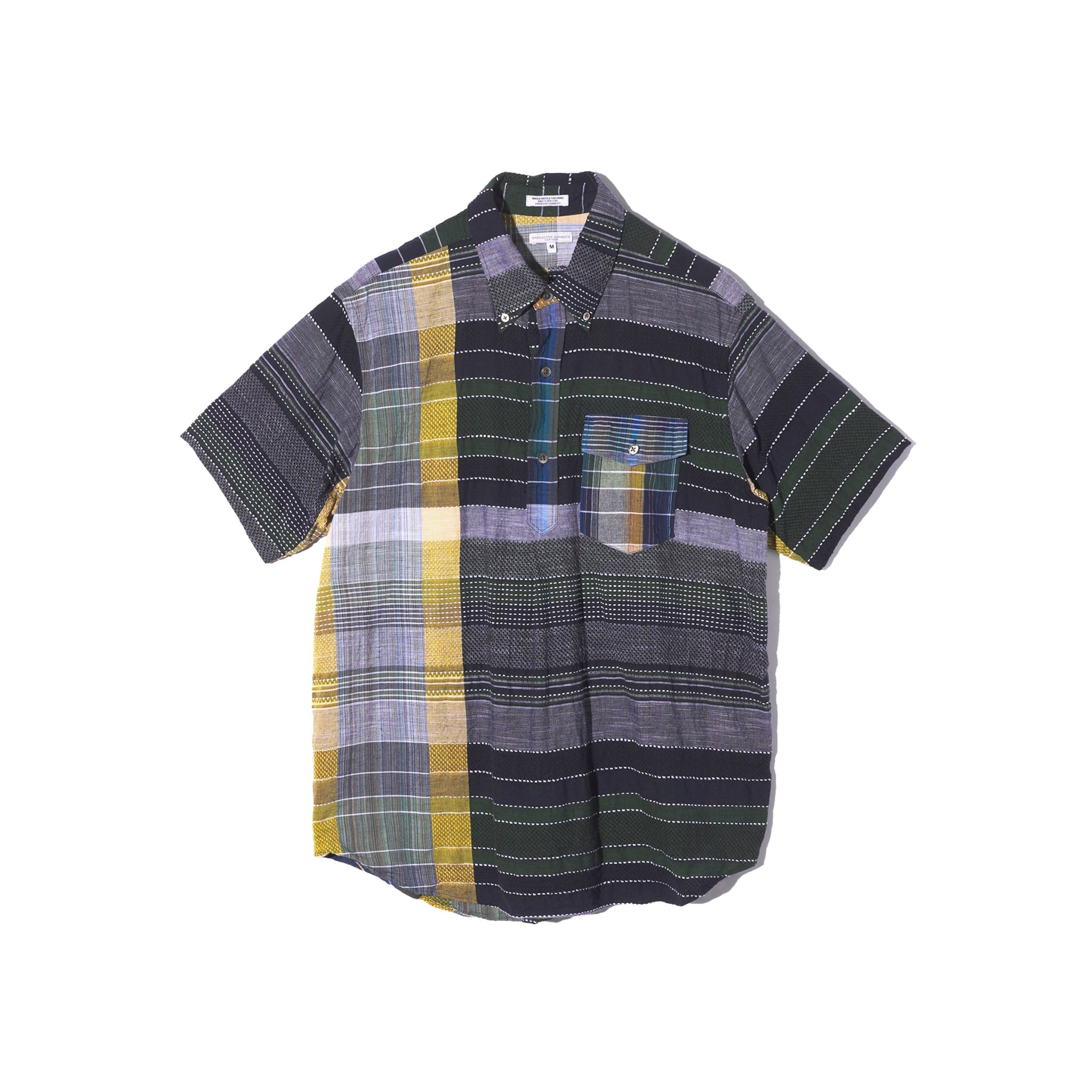 Engineered Garments Popover BD Shirt - Navy/Yellow/Green Madras