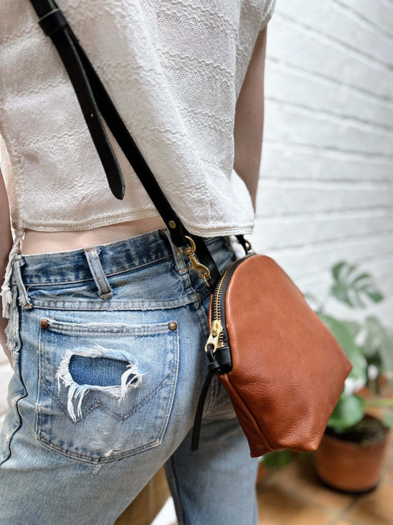 Eleven Thirty Anni Mini Shoulder Bag - Bronze with Front Zipper Eleven Thirty Anni Mini Shoulder Bag - Bronze with Front Zipper