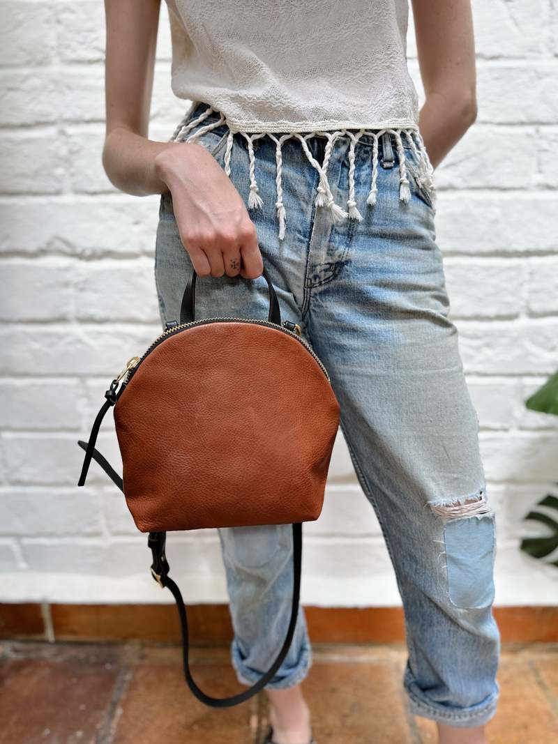 Eleven Thirty Anni Mini Shoulder Bag - Bronze with Front Zipper Eleven Thirty Anni Mini Shoulder Bag - Bronze with Front Zipper