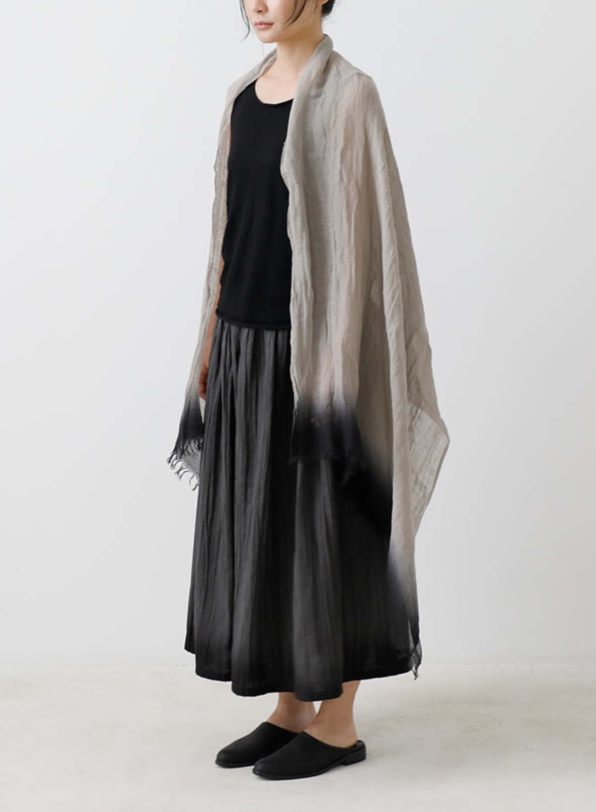 スカート 2025ss evam eva linen gradation skirt Evam Eva Linen Gradation Skirt - Stone Grey | Garmentory