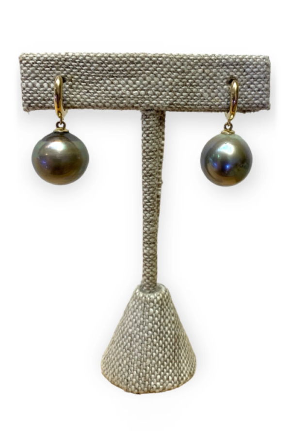 PBL Huggies Earrings - Tahitian Pearl