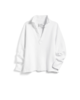 Frank & Eileen Patrick Popover Henley Fleece Top - White - Thumbnail 1