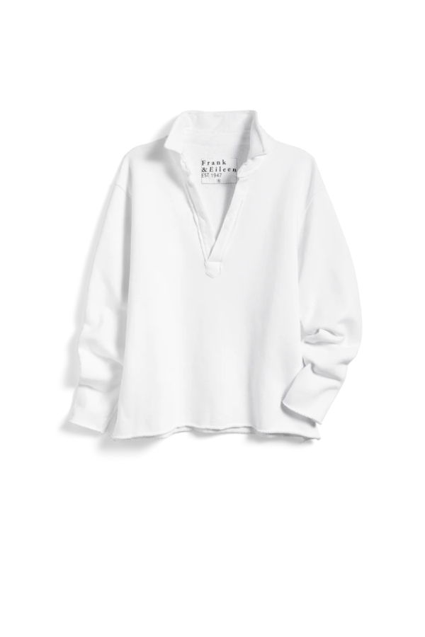 Frank & Eileen Patrick Popover Henley Fleece Top - White