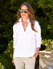 Frank & Eileen Patrick Popover Henley Fleece Top - White - Thumbnail 2