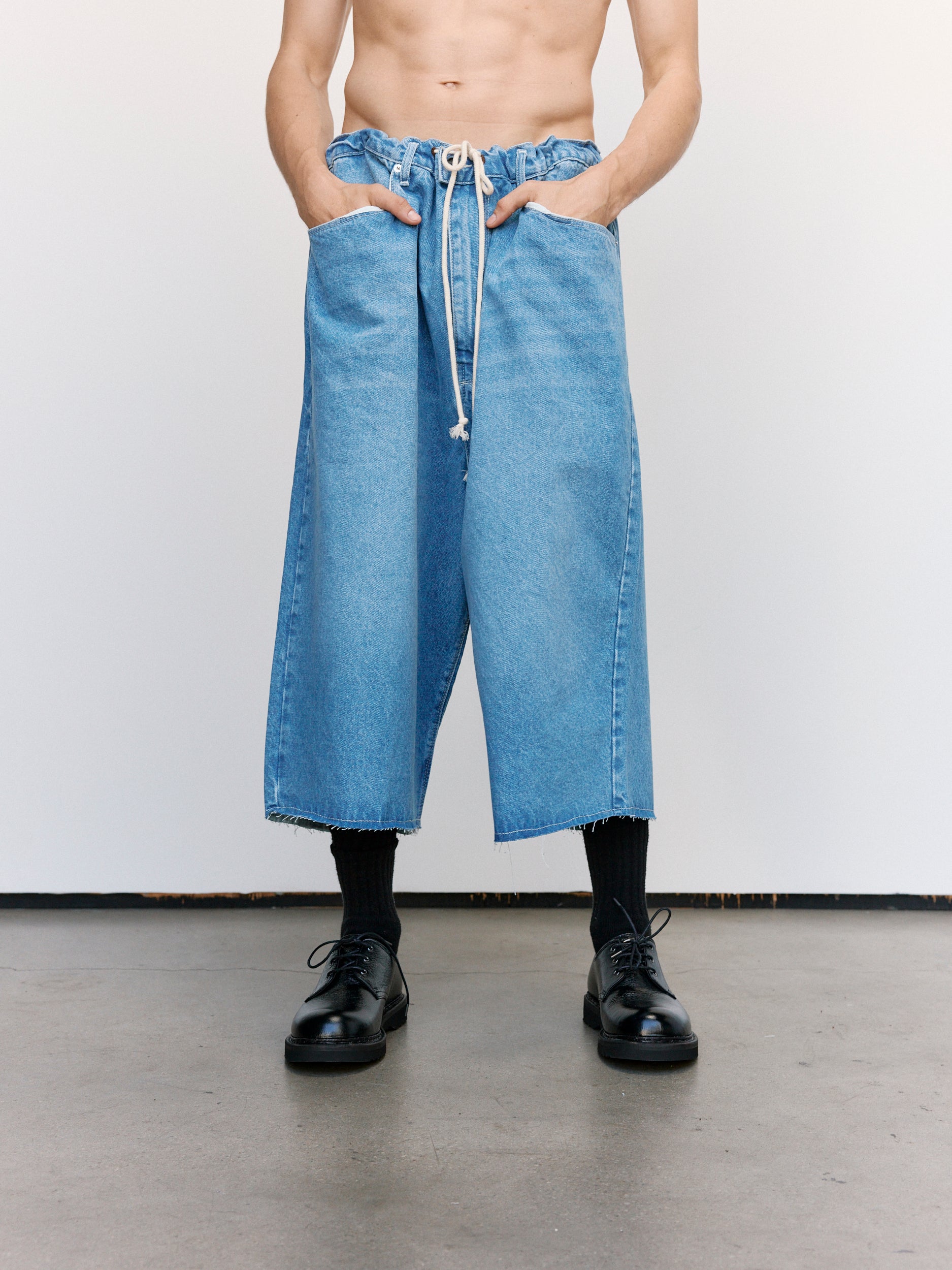 Camiel Fortgens Big Shorts - Blue Washed Denim | Garmentory