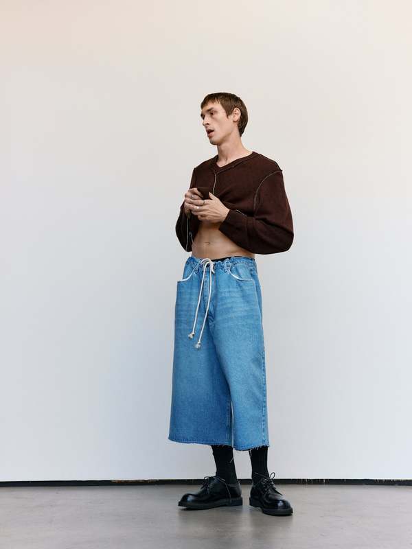 Camiel Fortgens Big Shorts - Blue Washed Denim | Garmentory