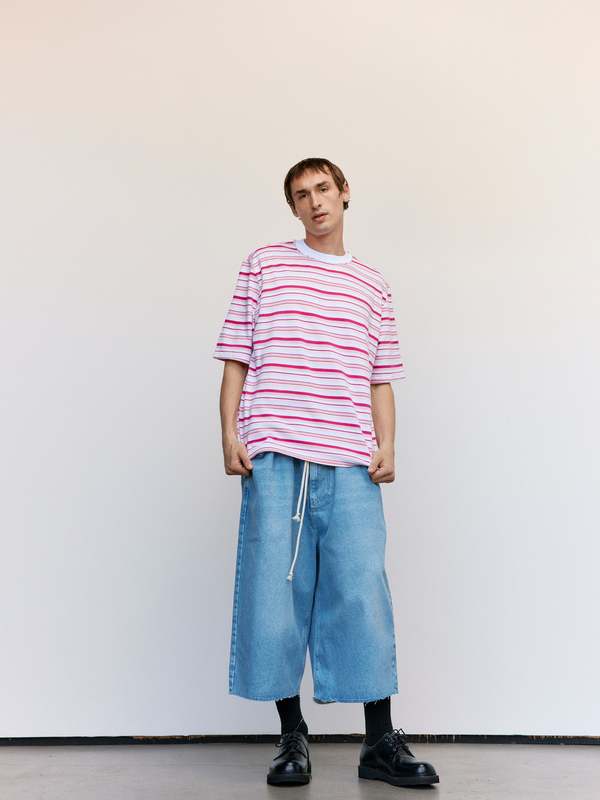 Camiel Fortgens Pink Stripes Heavy Jersey Big Tee | Garmentory