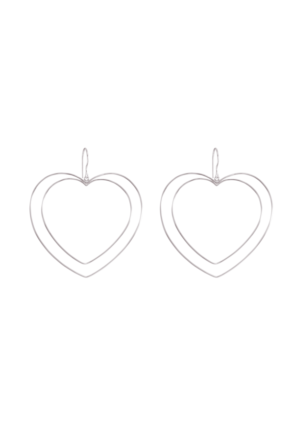 SUNDAY STEPHENS Love Heart Earrings - Silver