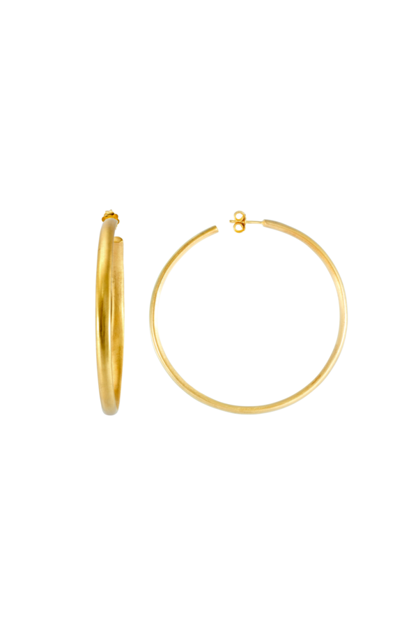 SUNDAY STEPHENS Mega Frosted Hoop Earrings - Gold