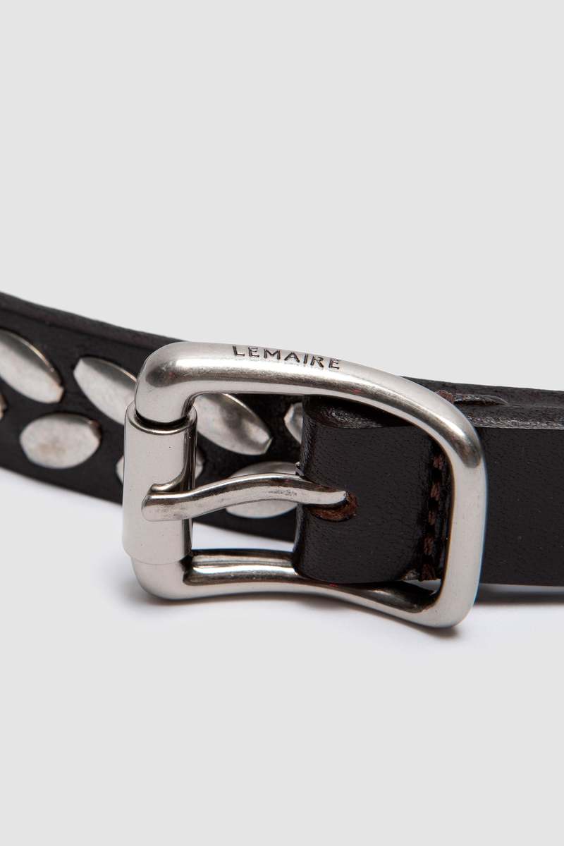 Lemaire Almond Stud Belt 20 - Dark Brown | Garmentory