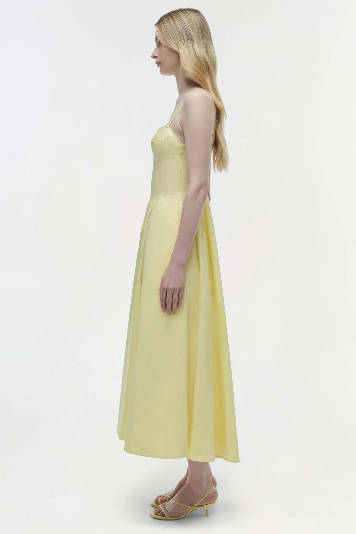 kittiya sleeveless a-line midi-dress in buttercream by simkhai Simkhai Kittiya Midi Dress
