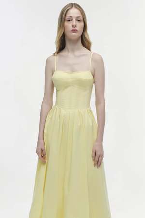 kittiya sleeveless a-line midi-dress in buttercream by simkhai Simkhai Kittiya Midi Dress