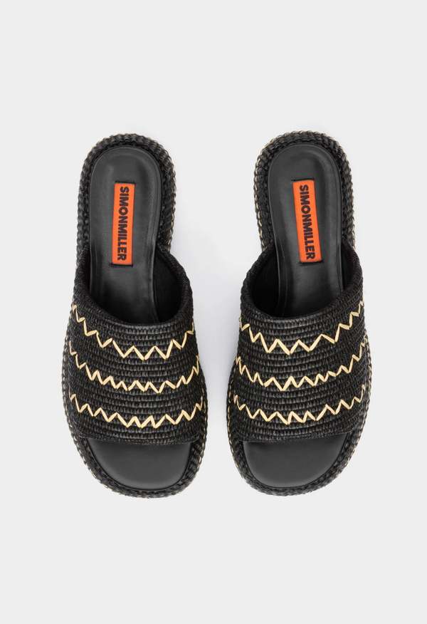 Simon Miller Zig Zag Raffia Cloudy Platform - Black/Natural