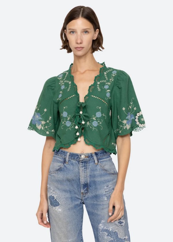 Sea NY Vesna Top - Green Multi | Garmentory