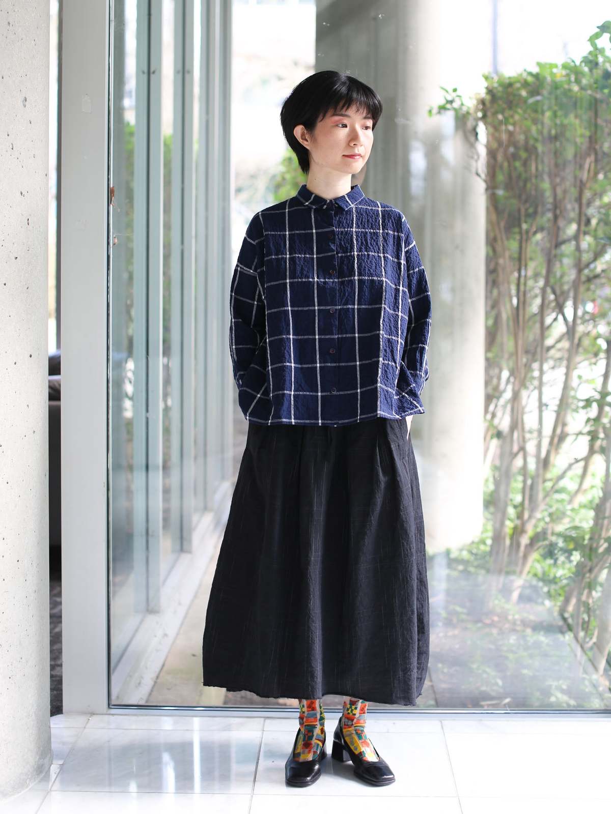 H+ Hannoh Wessel Shirt Savannah - Navy Check | Garmentory