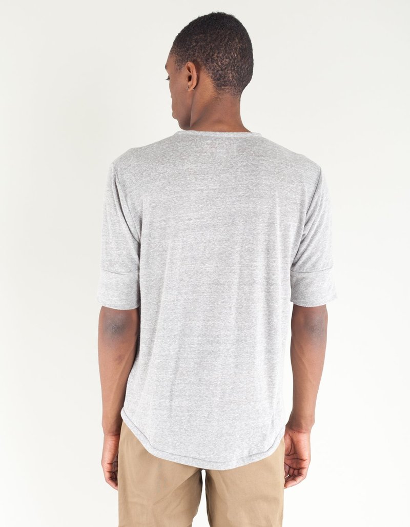 18 Waits Hitchhiker Henley T-Shirt - Grey Linen Slub